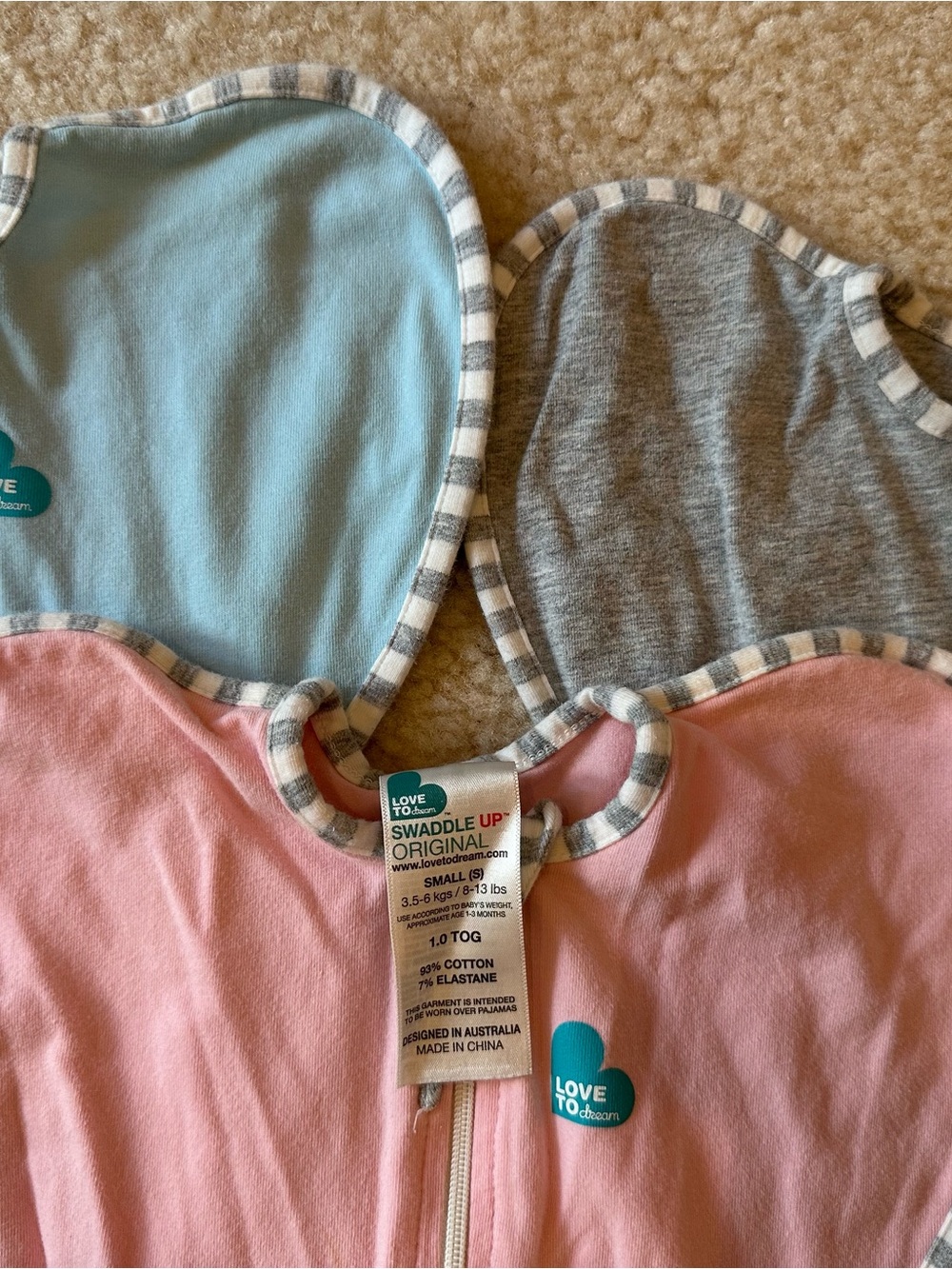 Love to Dream Swaddle Up Sleep Sacks - Set of 3, Small - Picture 3 of 4